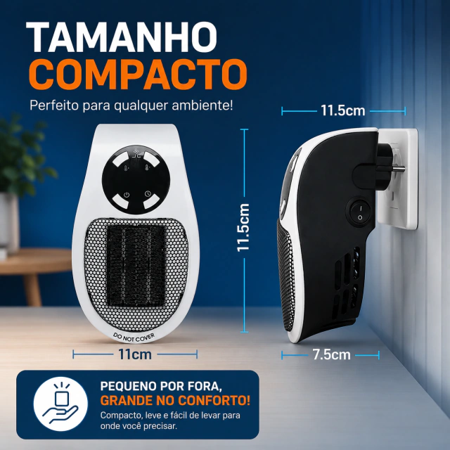 Aquecedor, controle remoto e manual do ThermoVitta